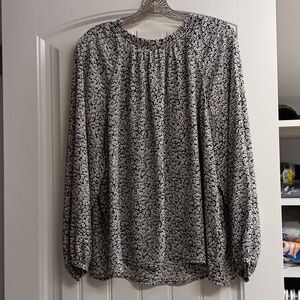 Floral Black and White Women's Top